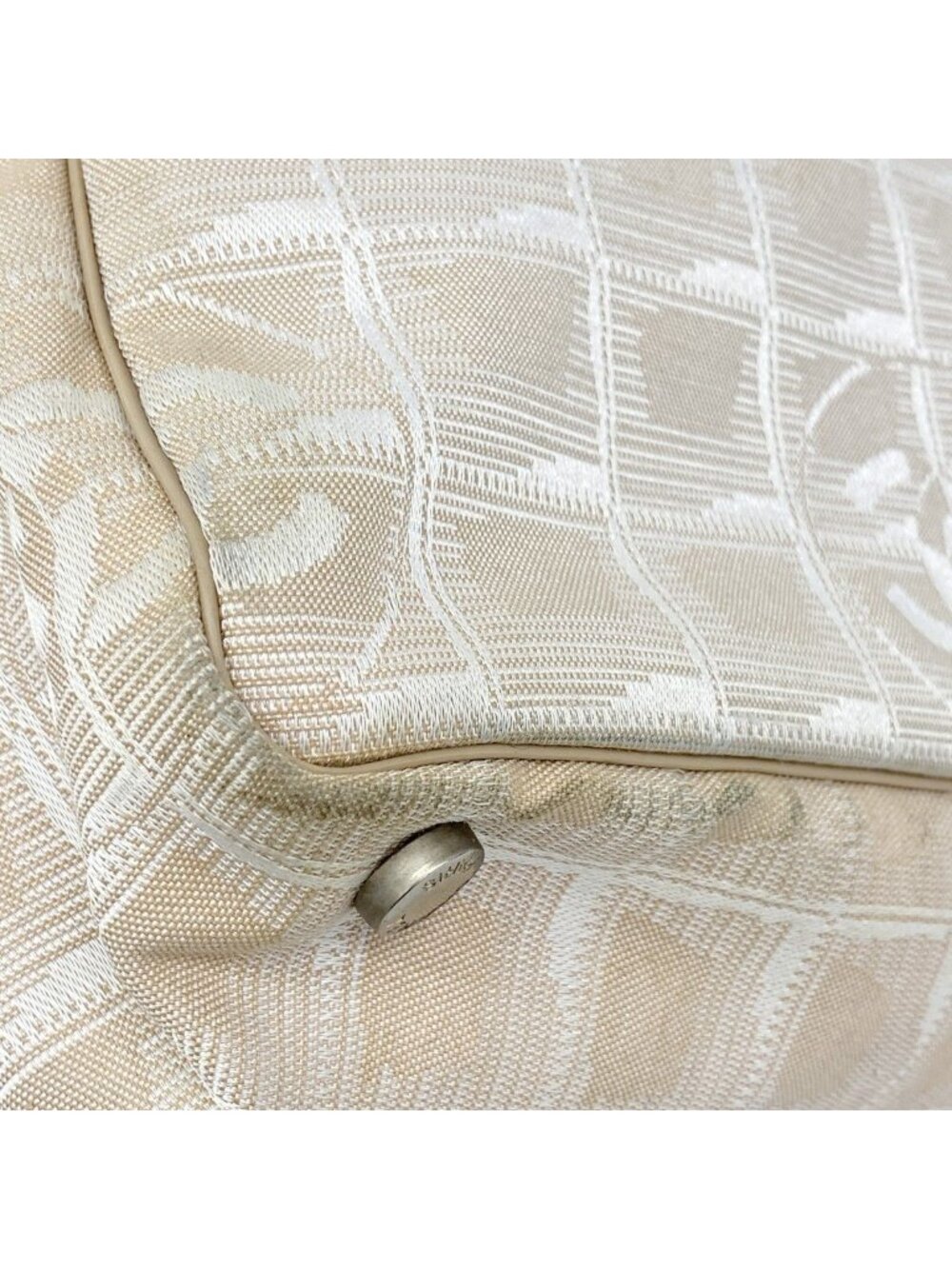 Chanel Tote New Travel Nylon Beige Silver - Picture 6 of 10